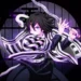 Obanai Iguro Serpent Hashira dark aesthetic anime sword stance purple aura snake demon slayer intense eyes wallpaper