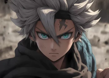 Black Clover Asta Close-Up Battle Ready Live Wallpaper 1 Asta Black Clover intense close up anime warrior silver hair green eyes battle ready determined expression wallpaper