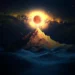 Celestial Eclipse Mountain Peak Live Wallpaper 10 celestial eclipse above mountain peak with glowing sky stars and surreal landscape sci fi wallpaper