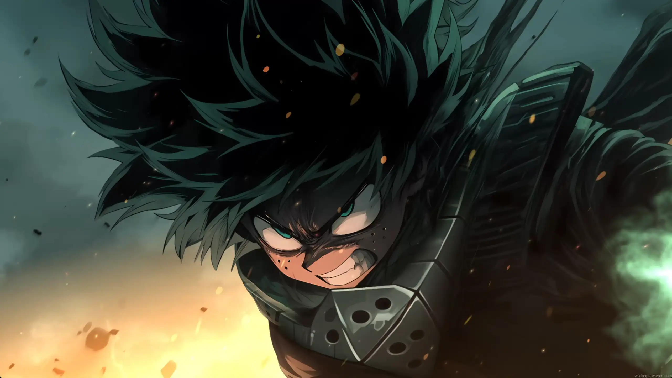deku izuku midoriya my hero academia anime rage mode power action hero wallpaper