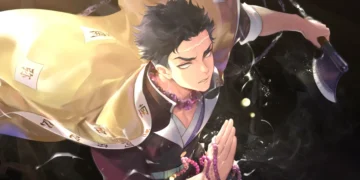 Gyomei Himejima stone hashira demon slayer prayer beads anime warrior calm power chain weapon spiritual strength wallpaper