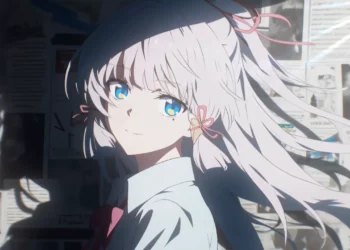 Kamisato Ayaka Gentle Smile Windy Hair Live Wallpaper 1 Kamisato Ayaka gentle smile with flowing silver hair and soft lighting anime scene from Genshin Impact wallpaper