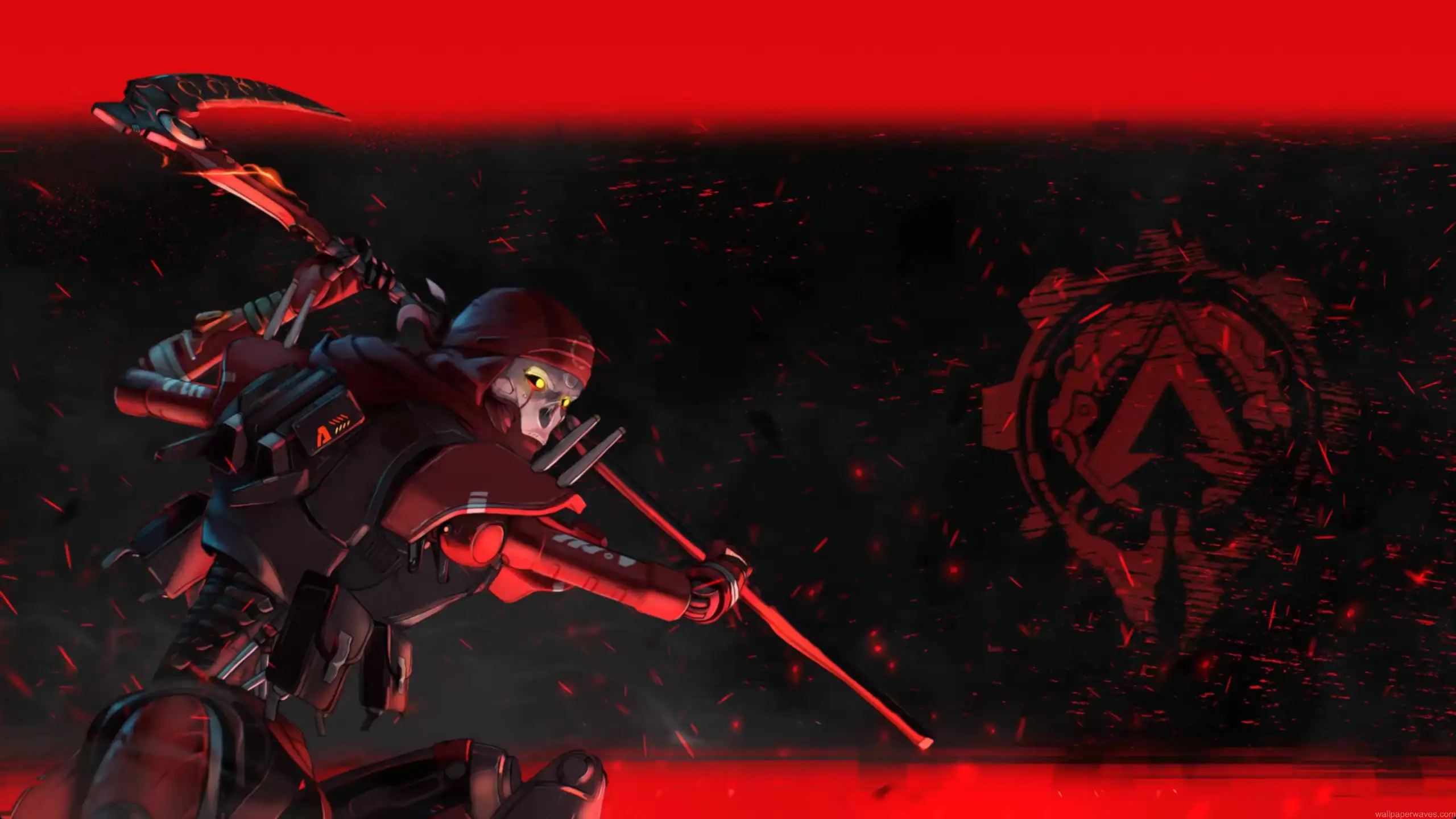 Revenant Apex Legends red shadow scythe attack glowing eyes dark assassin futuristic killer intense action wallpaper