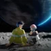 David and Lucy Cyberpunk Edgerunners Live Wallpaper 10 David Martinez and Lucy sitting together on the moon beneath a massive glowing planet in Cyberpunk Edgerunners wallpaper