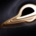 Massive glowing black hole with bright accretion rings twisting through deep space in a cinematic sci-fi wallpaper