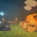 Minecraft Campfire Cat Night Live Wallpaper 10 Cute Minecraft-style cat relaxing beside a glowing campfire at night with lanterns and cozy pixel scenery wallpaper