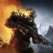 Metro 2039 Wasteland Survivor Live Wallpaper 10 Metro 2039 wasteland survivor with gas mask and sniper rifle, fiery explosion, frozen post-apocalyptic city ruins, cinematic destruction, survival action wallpaper