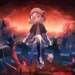 Tezcatlipoca Yog-Sothoths Yard Live Wallpaper 10 Chibi Tezcatlipoca from Yog-Sothoth’s Yard sitting in a gothic graveyard with a crimson scythe, glowing sunset sky, butterflies, and dark fantasy atmosphere wallpaper