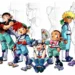 Bakusou Kyoudai Let's & Go!! Live Wallpaper 10 Bakusou Kyoudai Let's & Go!! characters standing with their iconic Mini 4WD race cars in a nostalgic anime live wallpaper.