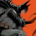 Batman Dark Knight Armor Live Wallpaper 10 Batman wearing battle-damaged Dark Knight armor with flowing cape against a bold red comic-style background live wallpaper.