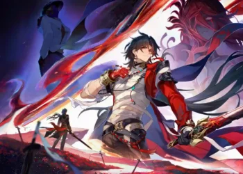 Blade Honkai Star Rail Live Wallpaper 1 Blade from Honkai Star Rail wielding his sword amid crimson energy and cinematic anime artwork live wallpaper.