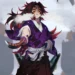 Kokushibo from Demon Slayer wielding his flesh katana with six glowing eyes in anime live wallpaper.
