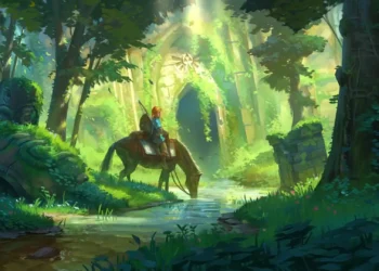 Link Lost Temple The Legend of Zelda Live Wallpaper 4 Link on horseback discovering an ancient forest temple in The Legend of Zelda live wallpaper.