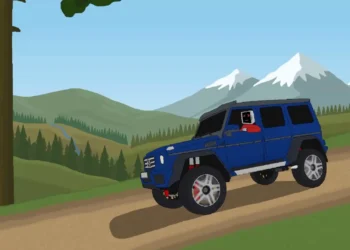 Mercedes G-Class Mountain Drive Live Wallpaper 4 Blue Mercedes G-Class driving along a mountain road surrounded by forests and snow-capped peaks in Mercedes G-Class Mountain Drive Live Wallpaper.