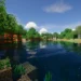 Minecraft Shaders Lake Live Wallpaper 10 Minecraft shaders lake with crystal-clear water, lush forest, and realistic reflections in a peaceful live wallpaper.