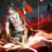 Mortenax Blade Honkai Star Rail Live Wallpaper 10 Mortenax Blade forging a flaming sword beneath a crimson moon in Honkai: Star Rail live wallpaper.