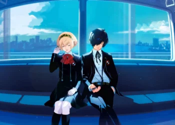 Persona 3 Reload Aigis & Makoto Yuki Live Wallpaper 2 Aigis and Makoto Yuki sitting together on a train in Persona 3 Reload live wallpaper.