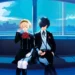 Persona 3 Reload Aigis & Makoto Yuki Live Wallpaper 10 Aigis and Makoto Yuki sitting together on a train in Persona 3 Reload live wallpaper.