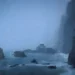 Stormy Coastal Rain Live Wallpaper 10 Stormy coastal cliffs with crashing waves, heavy rain, and a lone cabin overlooking the ocean live wallpaper.