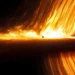 Supermassive Black Hole Live Wallpaper 10 Supermassive black hole with a glowing golden accretion disk and blazing plasma streams in deep space live wallpaper.