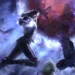Yennefer of Vengerberg casting powerful violet magic as ravens fly around a mystical portal in The Witcher Live Wallpaper.