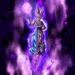 Beerus God of Destruction from Dragon Ball surrounded by a powerful glowing purple aura live wallpaper