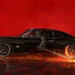 Chevy Chevelle SS 454 Demon Driver Live Wallpaper 10 Black Chevy Chevelle SS 454 driven by a horned demon with fiery wheels and a sword creating sparks wallpaper.