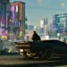 Cyberpunk 2077 Night City Car Live Wallpaper 10 Cyberpunk 2077 black sports car overlooking the futuristic skyscrapers and colorful billboards of Night City live wallpaper.