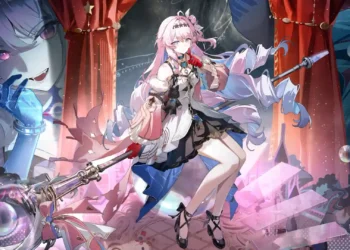 Denia Wuthering Waves Fusion Resonator Live Wallpaper 2 Denia from Wuthering Waves with pink hair and elegant fantasy outfit as a Fusion Resonator live wallpaper.
