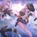 Firefly Stelle and Clockie Honkai Star Rail Live Wallpaper 10 Firefly Stelle and Clockie floating through a dreamy city sky in Honkai Star Rail wallpaper.