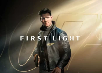 James Bond 007 First Light Live Wallpaper 2 James Bond in 007 First Light holding a pistol with cinematic golden 007 background live wallpaper.