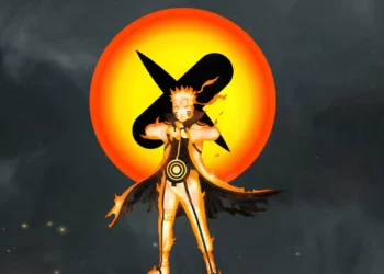 Naruto Six Paths Sage Mode Golden Aura Live Wallpaper 2 Naruto Uzumaki in Six Paths Sage Mode glowing with a golden chakra aura against a dark stormy background live wallpaper