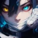 Obanai Iguro White Snake Close Up Live Wallpaper 10 Obanai Iguro with mismatched glowing eyes beside his white snake Kaburamaru in a dramatic Demon Slayer close-up wallpaper.