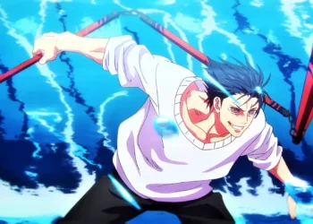 Toji Fushiguro Jujutsu Kaisen Battle Live Wallpaper 1 Toji Fushiguro wielding a chained weapon during an intense battle scene in Jujutsu Kaisen live wallpaper