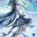 Yangyang Xuanling Wuthering Waves Live Wallpaper 10 Yangyang in her Xuanling outfit wielding a sword with blue birds and flowing ethereal energy from Wuthering Waves live wallpaper.
