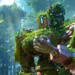 Bastion Overgrown Forest Overwatch Live Wallpaper 10 Bastion covered in moss and plants resting beside a giant tree with a bird in a lush forest in Overwatch live wallpaper