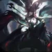Coven Janna from League of Legends surrounded by dark feathered wings, glowing red magic, and mystical symbols live wallpaper
