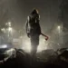 Leon S. Kennedy Resident Evil Horror Live Wallpaper 10 Leon S. Kennedy holding a bloodstained axe on a dark rainy street surrounded by bodies in Resident Evil live wallpaper