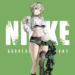 Prika Goddess of Victory Nikke Live Wallpaper 10 Prika from Goddess of Victory Nikke posing in stylish streetwear against a green background with NIKKE typography live wallpaper