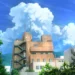 Summer City Blue Sky Clouds Live Wallpaper 10 Summer city buildings surrounded by green trees beneath a bright blue sky and large fluffy white clouds live wallpaper