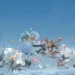 Arknights Girls Falling Through Sky Live Wallpaper 10 Arknights girls falling through a bright blue sky with floating objects, ice cream cones, equipment, and an orange vehicle live wallpaper