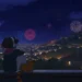 LoFi Girl and Cat Fireworks Night Live Wallpaper 10 LoFi girl with headphones and cat watching colorful fireworks over a glowing city at night live wallpaper