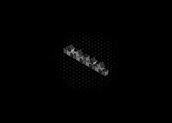 Minimalist Black and White Cubes Live Wallpaper 1 Minimalist black and white geometric cubes with intricate square patterns arranged on a dotted grid against a dark background live wallpaper