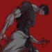 Toji Fushiguro Menacing Pose Live Wallpaper 10 Toji Fushiguro from Jujutsu Kaisen in a menacing pose with a muscular physique, sinister grin, bloodstained hands, and dark clothing against a solid red background in a dramatic manga-style live wallpaper