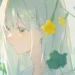 Wakaba Mutsumi BanG Dream Live Wallpaper 10 Wakaba Mutsumi from BanG Dream with long pale green hair, golden eyes, and a yellow flower hair accessory, surrounded by green vines and delicate flowers in a soft pastel anime aesthetic live wallpaper